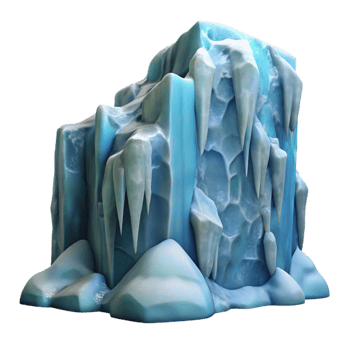 beautiful vintage Frozen Waterfall Ice Climbing Scene Transparent Background exclusive png