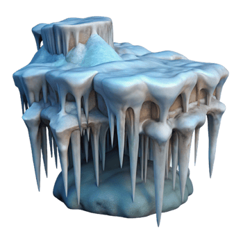 serene creative Frozen Waterfall Icicles Hanging Transparent Background Cutout high quality png