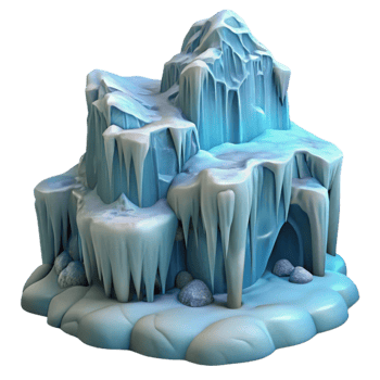wonderful abstract Frozen Waterfall with Ice Cave Isolated original png