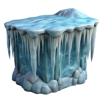 serene creative Frozen Waterfall with Icicles Isolated original png