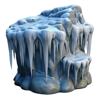 extraordinary traditional Frozen Waterfall with Icicles Isolated high quality png