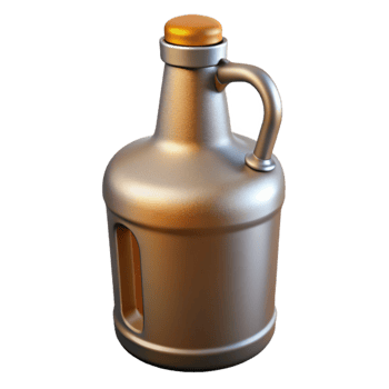 beautiful creative Full Beer Growler with Handle Transparent Background detailed png