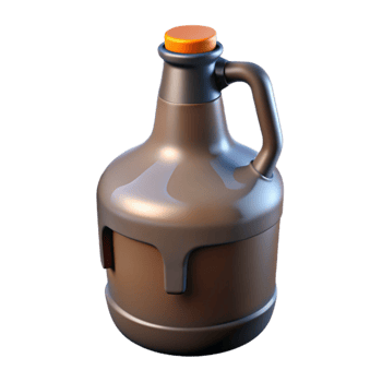 serene minimalist Full Beer Growler with Handle Transparent Background png