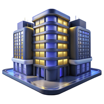 impressive creative Futuristic Apartment Building Night View Cutout professional png