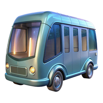 wonderful modern Futuristic Bus with Transparent Windows Cutout high resolution png