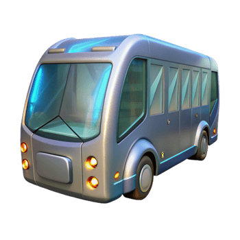 impressive abstract Futuristic Bus with Transparent Windows Cutout high resolution png