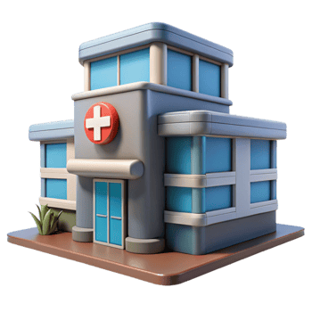 Futuristic Hospital Building Exterior View Cutout png