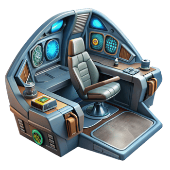 dramatic traditional Futuristic Spacecraft Cockpit Interior Cutout authentic png