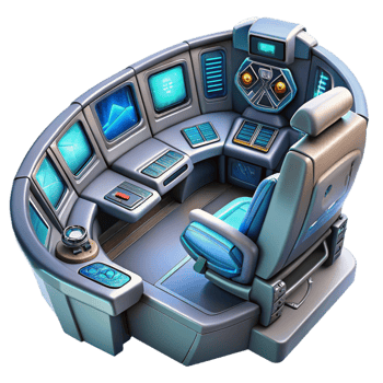 serene classic Futuristic Spacecraft Cockpit Interior Cutout detailed png