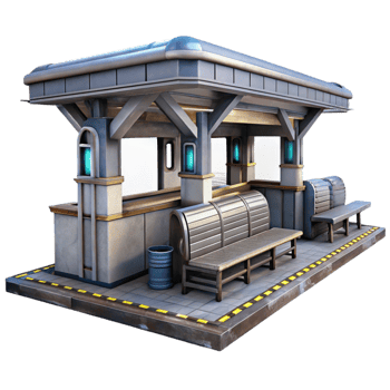 impressive creative Futuristic Train Station Platform Isolated original png
