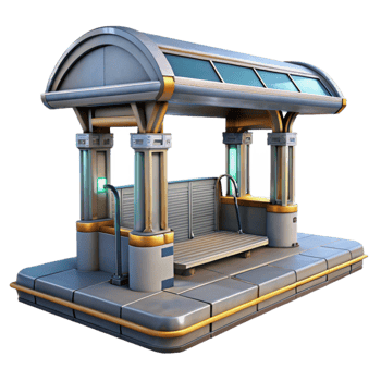 impressive abstract Futuristic Train Station Platform Isolated original png