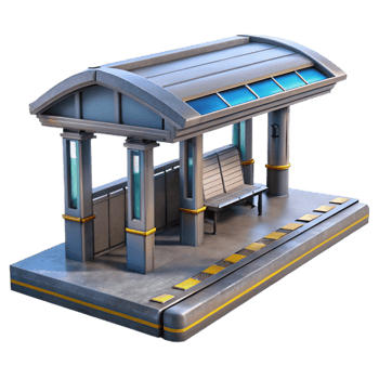 beautiful creative Futuristic Train Station Platform Isolated original png