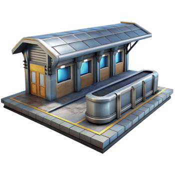 elegant modern Futuristic Train Station Platform Isolated professional png