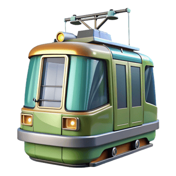 impressive traditional Futuristic Tram Front View Isolated high resolution png
