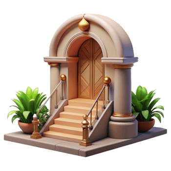 vibrant contemporary Gallery Entrance Grand Staircase Cutout original png