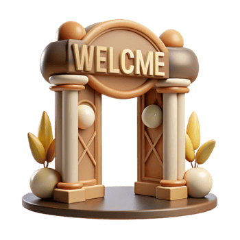 serene contemporary Gallery Entrance Welcoming Sign Cutout high resolution png