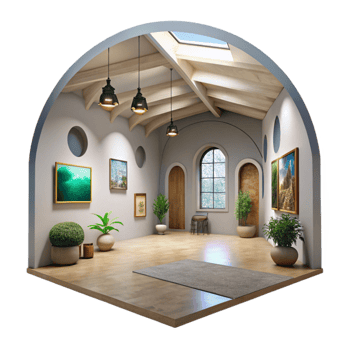 magnificent vintage Gallery Interior High Ceiling Cutout genuine png