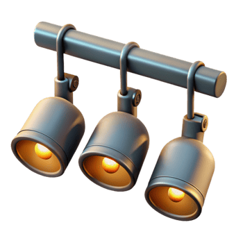 elegant artistic Gallery Lighting Track System Cutout professional png