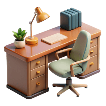 beautiful abstract Gallery Office Desk and Chair Cutout png