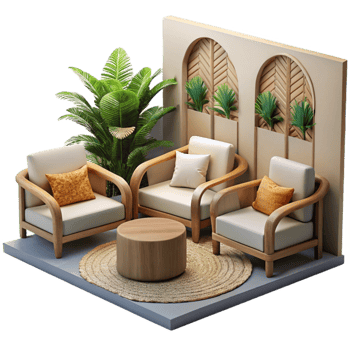 vibrant traditional Gallery Seating Area Comfortable Chairs Cutout professional png