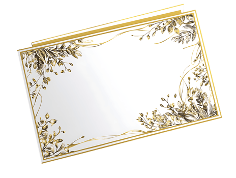 Elegant gold floral stationery card design png