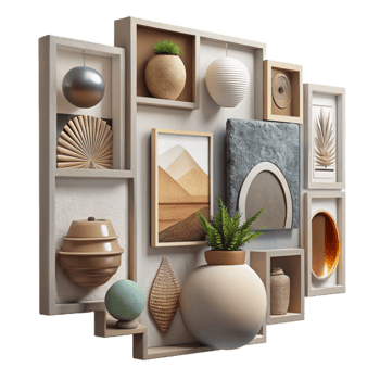 wonderful modern Gallery Wall Art Mixed Media Cutout genuine png
