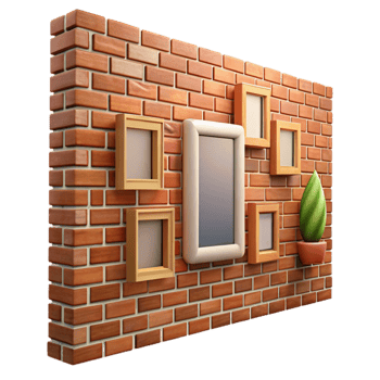 dramatic abstract Gallery Wall Brick Texture Cutout authentic png