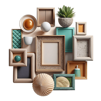 stunning creative Gallery Wall Decor Variety of Frames Cutout high quality png