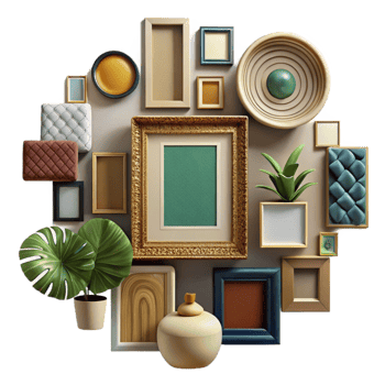 stunning contemporary Gallery Wall Decor Variety of Frames Cutout authentic png