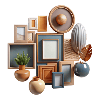 extraordinary traditional Gallery Wall Decor Variety of Frames Cutout detailed png