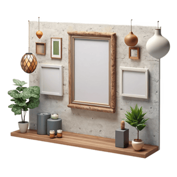 serene vintage Gallery Wall Empty Space Cutout professional png
