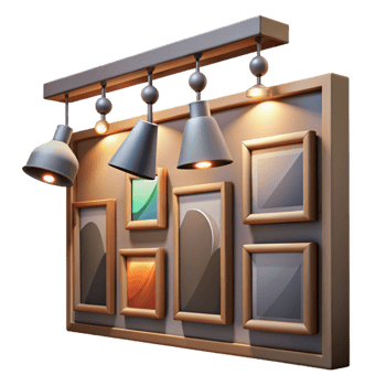 impressive contemporary Gallery Wall Spot Lighting Transparent Background professional png