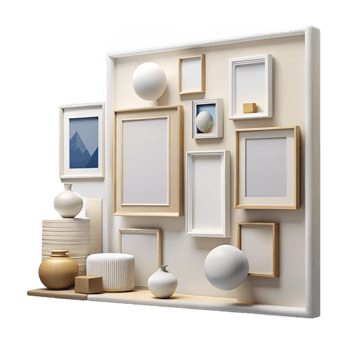 serene abstract Gallery Wall White Background Cutout png