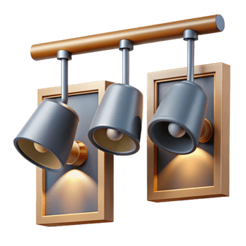 vibrant traditional Gallery Wall Track Lighting System Cutout high resolution png