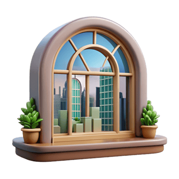 wonderful modern Gallery Window City View Cutout detailed png