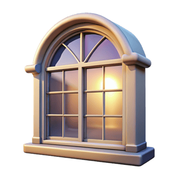 stunning vintage Gallery Window Natural Light Transparent Background high quality png
