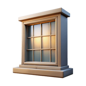 beautiful artistic Gallery Window Natural Light Transparent Background high resolution png