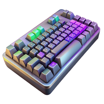 magnificent contemporary Gaming Keyboard Top View with Rgb Lighting Isolated original png