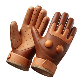 wonderful vintage Gardening Gloves Leather Brown Cutout authentic png