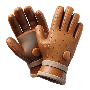 wonderful traditional Gardening Gloves Leather Brown Cutout png