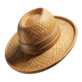 wonderful classic Gardening Hat Straw Wide Brim Cutout authentic png