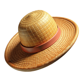 wonderful creative Gardening Hat Straw Wide Brim Cutout png