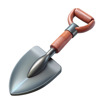 vibrant modern Gardening Spade Metal Blade Cutout professional png