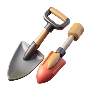 extraordinary classic Gardening Tools Trowel Spade Cutout authentic png
