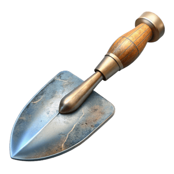 elegant classic Gardening Trowel Metal Cutout detailed png