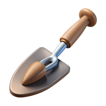 stunning traditional Gardening Trowel with Soil Cutout Element authentic png