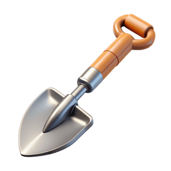 extraordinary artistic Garden Shovel Metal Blade Isolated detailed png
