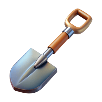 elegant traditional Garden Shovel Metal Blade Isolated high resolution png