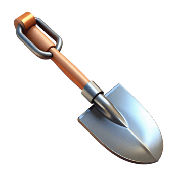 vibrant modern Garden Shovel Metal Blade Isolated high quality png
