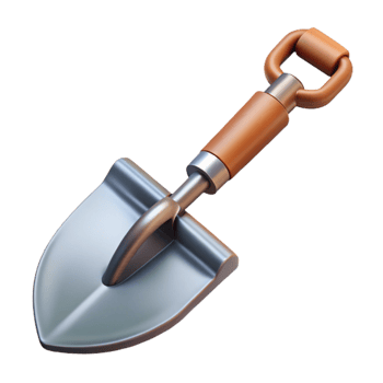 beautiful vintage Garden Shovel Metal Blade Isolated high resolution png